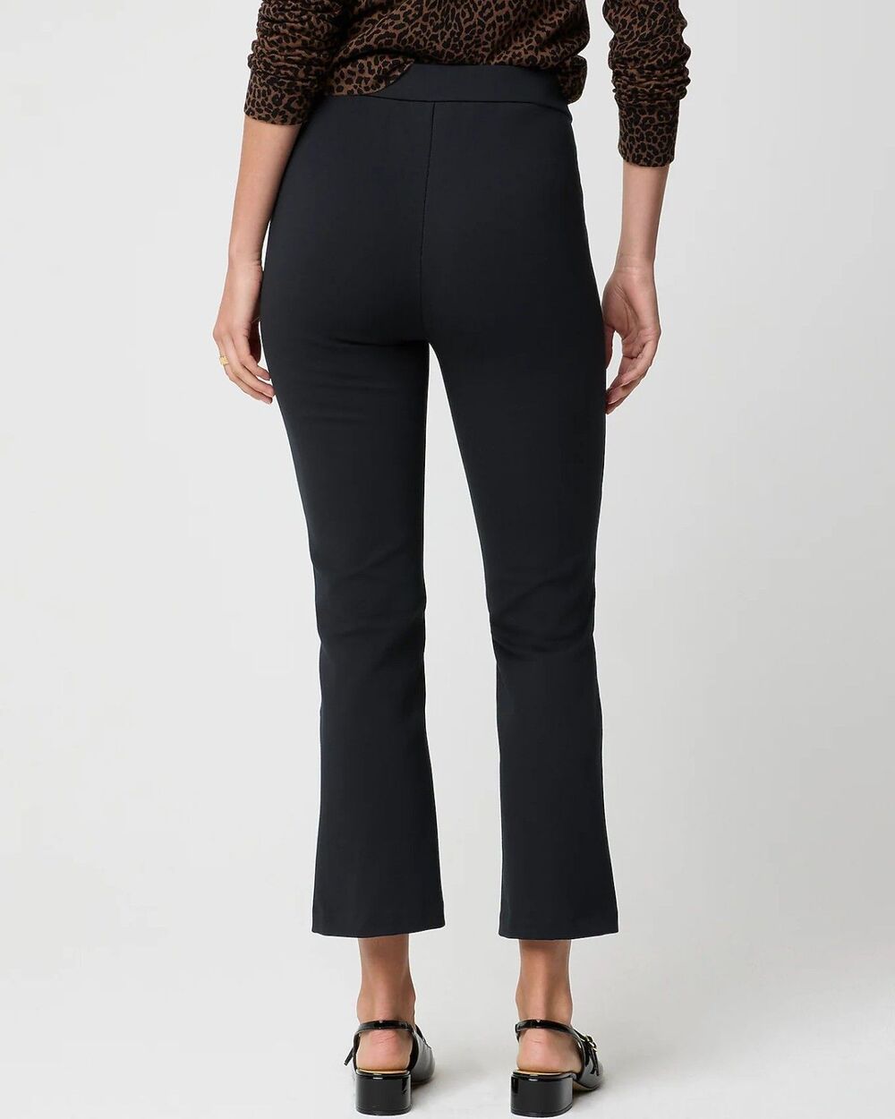 J.Crew Ponte Cropped Pull On Pants Black High Rise Size 18 Stretch CO032 NWT
